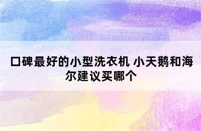 口碑最好的小型洗衣机 小天鹅和海尔建议买哪个